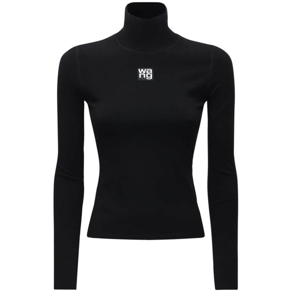 Alexanderwang.T Logo Patch Turtleneck Top - Picture 1 of 5